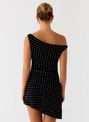 Delusional Mini Dress - Black Polkadot