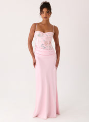 Euphoric Beaded Maxi Dress - Pink Everbloom