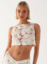 Fiorella Floret Top - Ivory