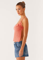 Kia Cross Back Top - Coral