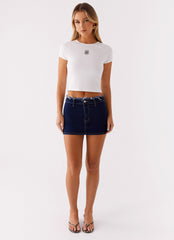 Kirryn Micro Skirt - Raw Blue