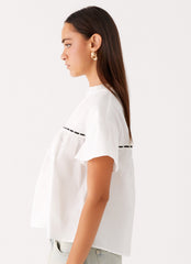 Lila Babydoll Top - White