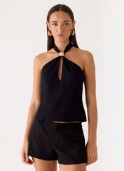 Odetta Halter Top - Black