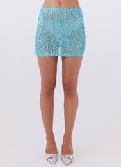 Neon Nights Sequin Mini Skirt - Crystal