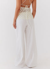 Fresh Face Linen Pants - White