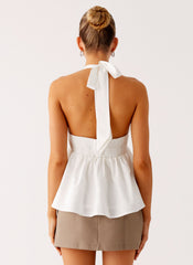 Sigala Cotton Halter Top - White