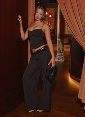 Tayana Corset Top - Black