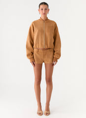 Thats Chill Bomber Jacket - Brown