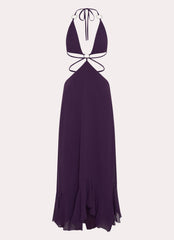 Bronx Halterneck Maxi Dress - Mulberry