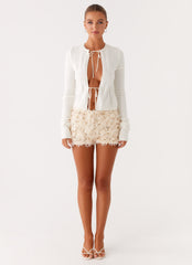 Crush Knit Top - White