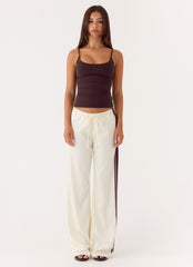 Deacon Low Rise Pants - Bloom Stripe