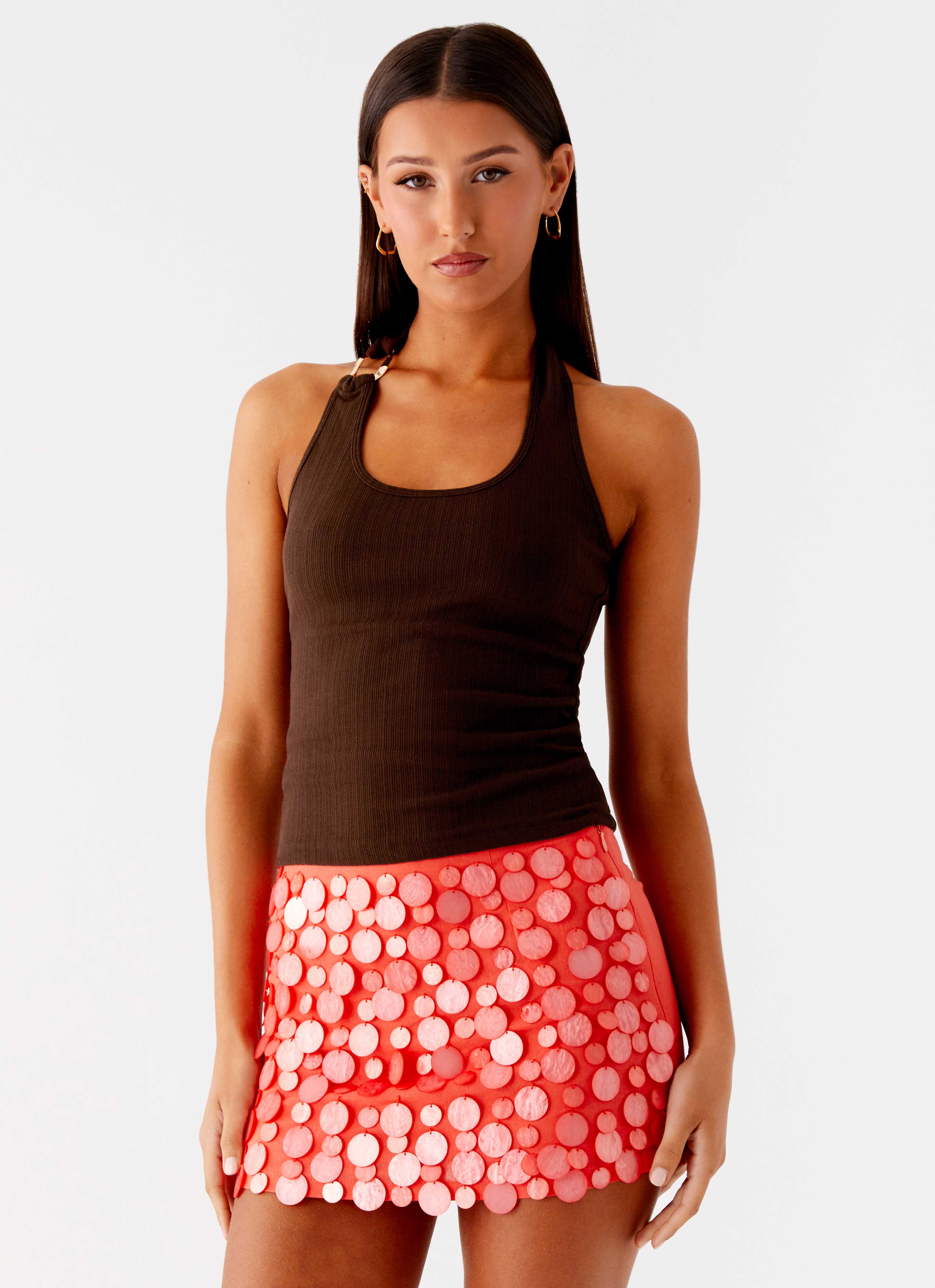 Nera Halter Top - Chocolate