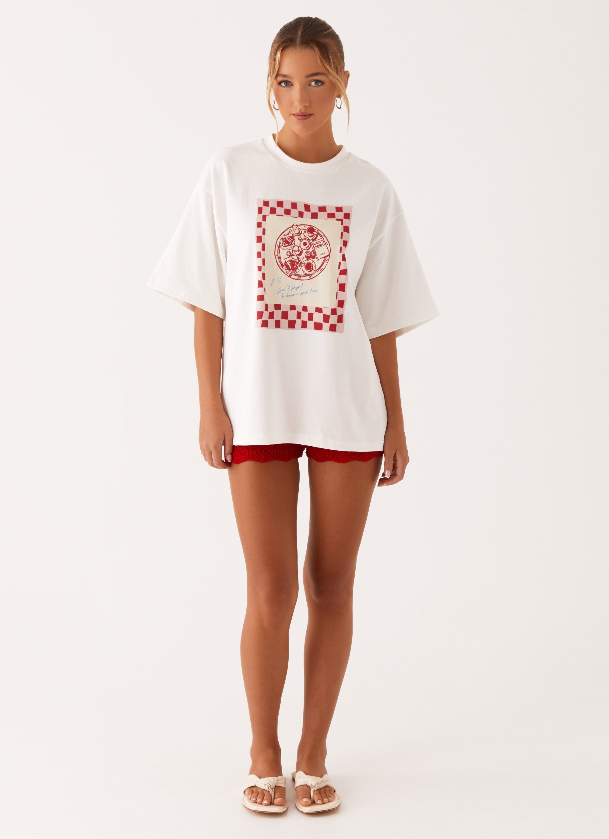 Oakley Low Rise Crochet Mini Shorts - Red