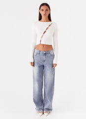 Cassius Long Sleeve Top - Ivory